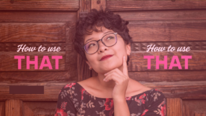 Mulher pensativa encostada à porta com a mão no rosto, representando reflexão sobre como usar "that" em inglês.